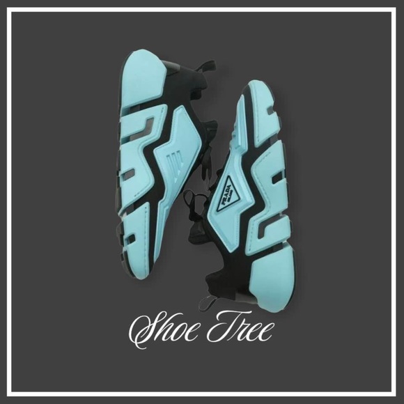 Prada Techno Knit Segment Low Top Women Size 9 Cool Blue - Picture 5 of 7